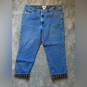 L.L. Bean Relaxed cotton lined Blue Jeans Classic Denim